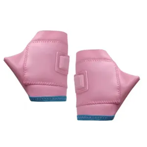 1 Pair Adjustable Temperature Rechargeable Intelligent Electric Heating Gloves Half Finger Gloves, Size: L(Pink)