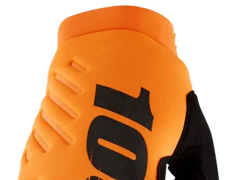 100% Brisker Cold Weather Youth Gloves - Flo Orange