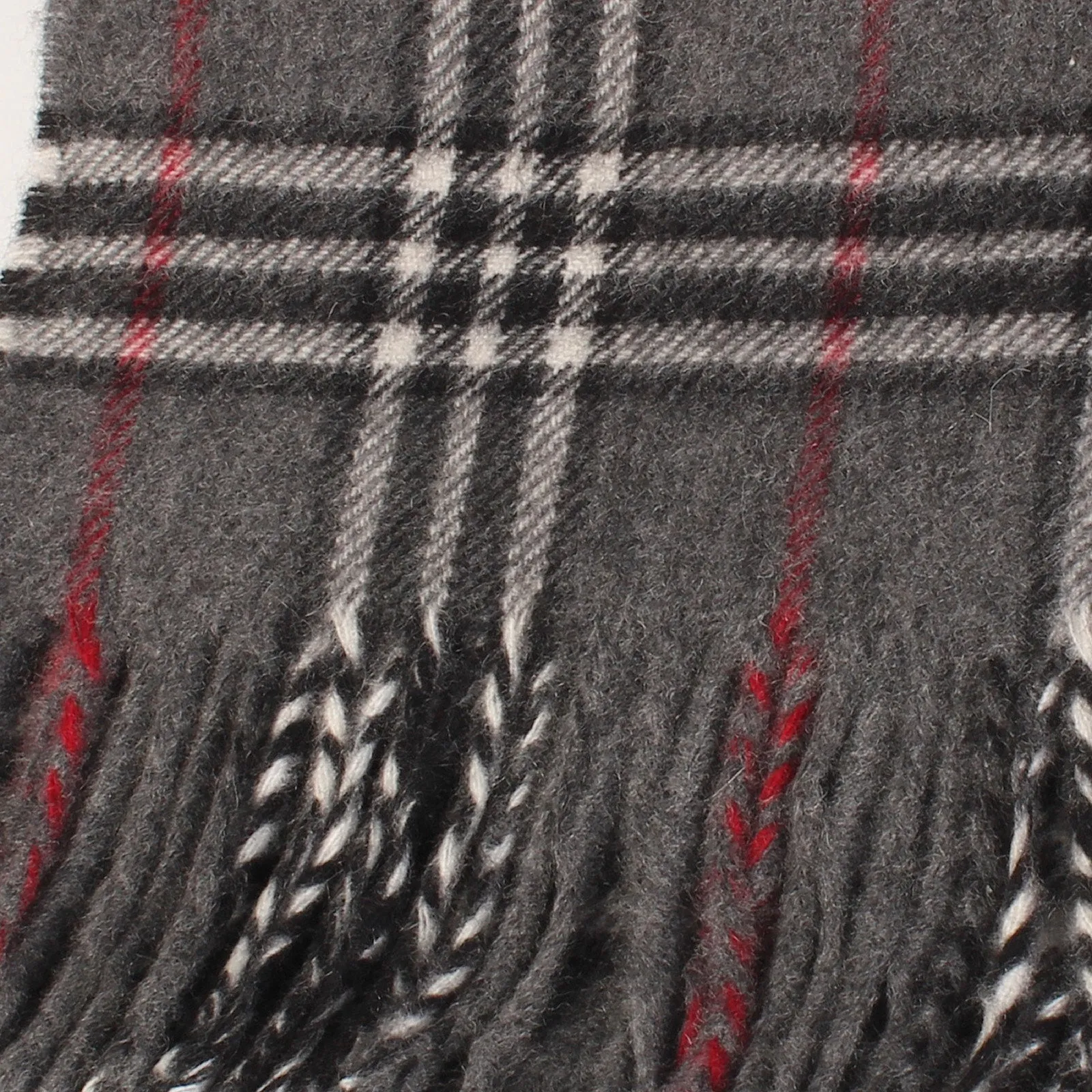 100% Cashmere Scarf Made In Scotland Thomson Dark Grey