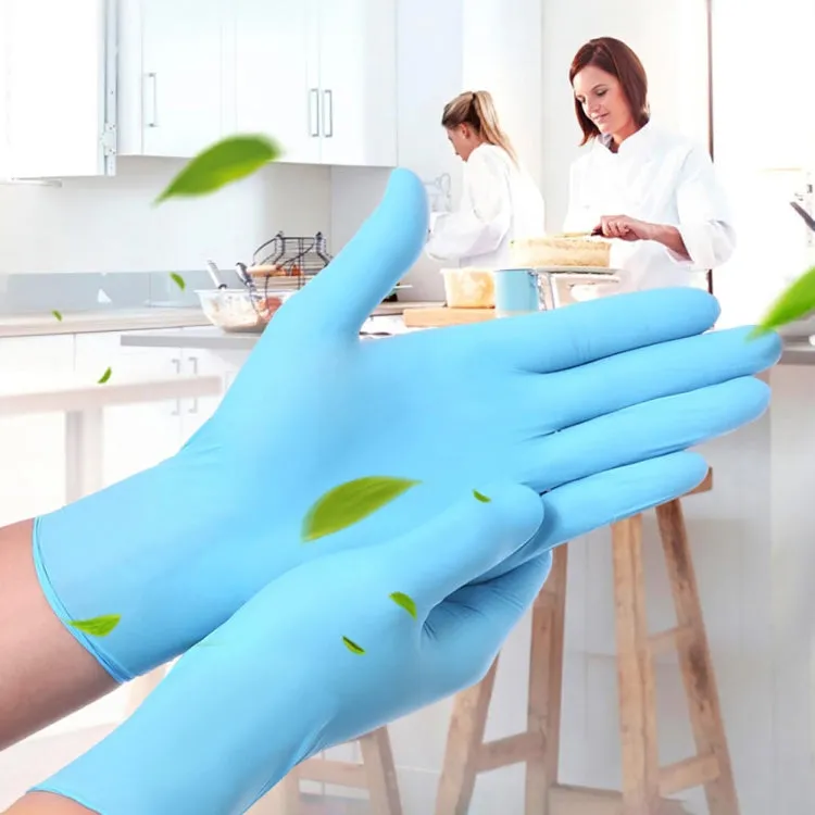 100 PCS Blue Disposable Butyronitrile Gloves Housework Supplies, Size: M, Suitable for Palm Width: 8cm-9cm