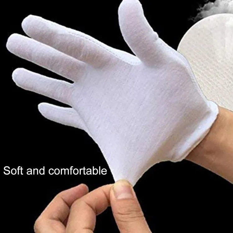 12 Pairs Pure Cotton Working Gloves, Medium Thick Size：XL