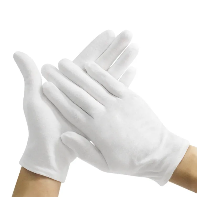 12 Pairs Pure Cotton Working Gloves, Medium Thick Size：XL