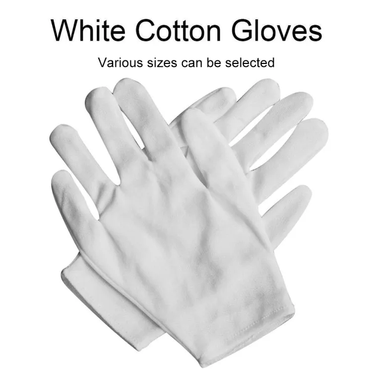 12 Pairs Pure Cotton Working Gloves, Medium Thick Size：XL