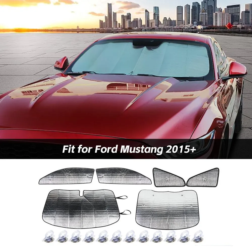 6 x Window Sunshade Visors Full Set UV Block Cover Kit For Ford Mustang 2015  Accessories | CheroCar