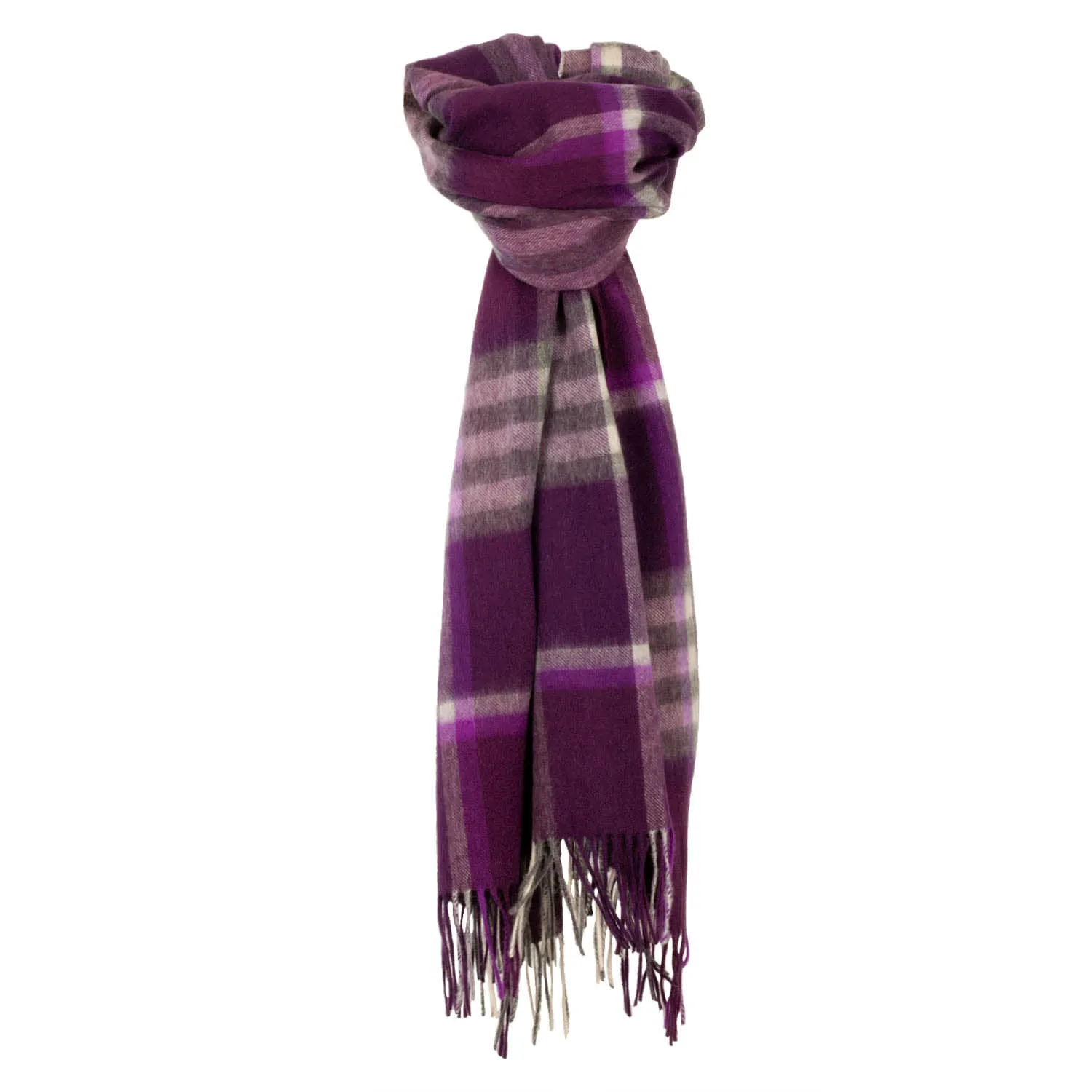 90/10 Tartan Cashmere Blanket Scarf  Lavender