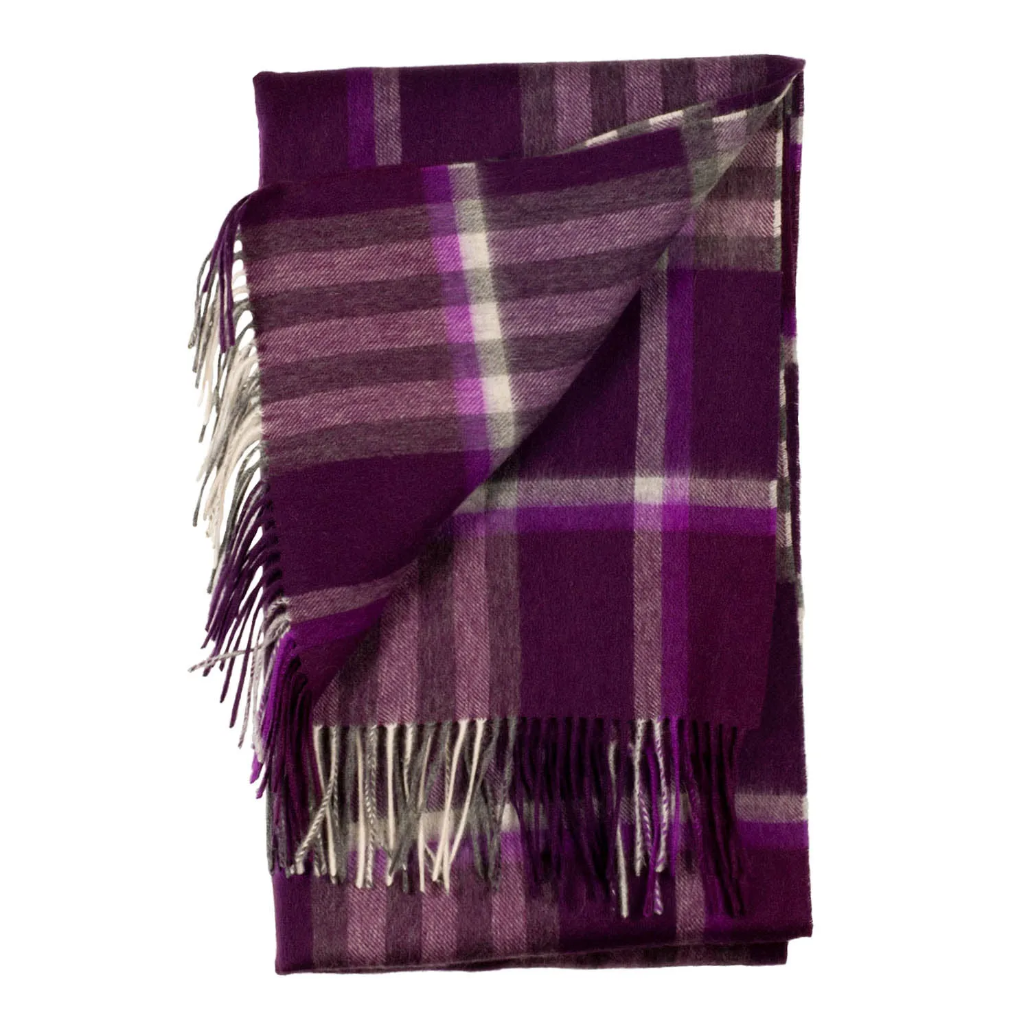 90/10 Tartan Cashmere Blanket Scarf  Lavender