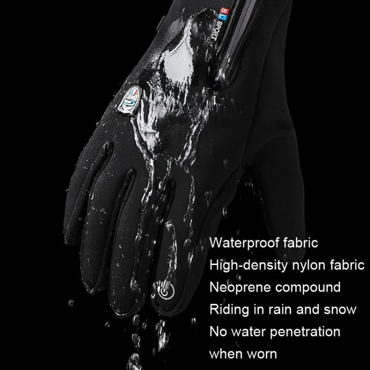 A045 Cycling Gloves Touch Screen Windproof Waterproof Sport Keep Warm Gloves, Size: L(Black)