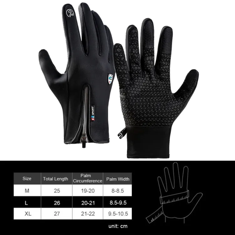 A045 Cycling Gloves Touch Screen Windproof Waterproof Sport Keep Warm Gloves, Size: L(Black)