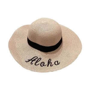 Aloha Wide Brim Hat, Beige