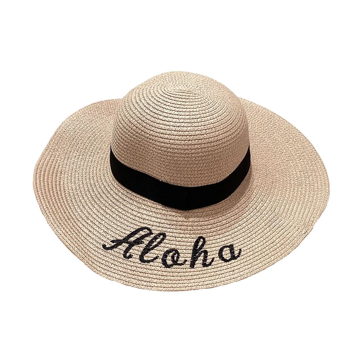 Aloha Wide Brim Hat, Beige