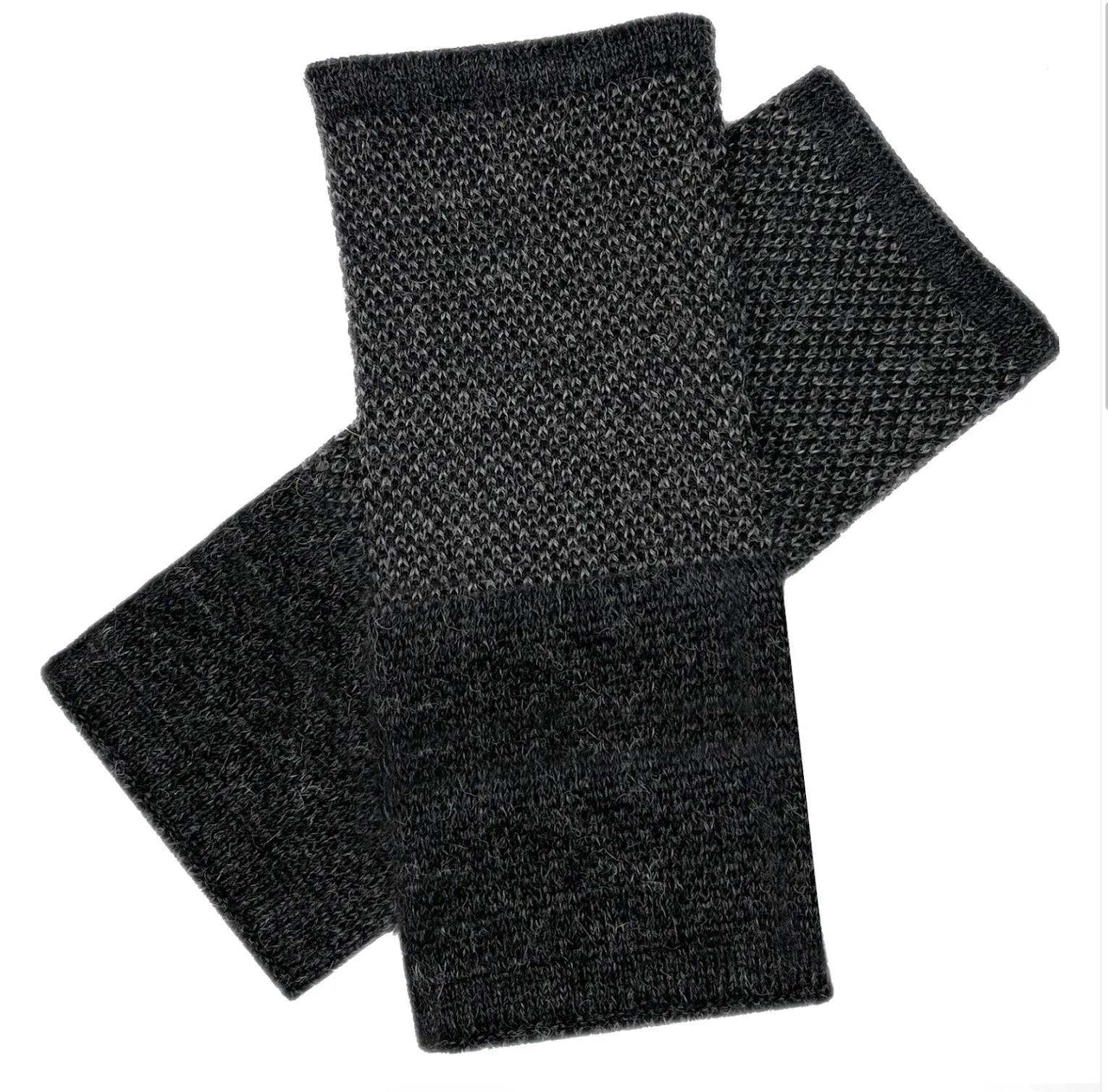 Baby Alpaca Fingerless Gloves / Coal