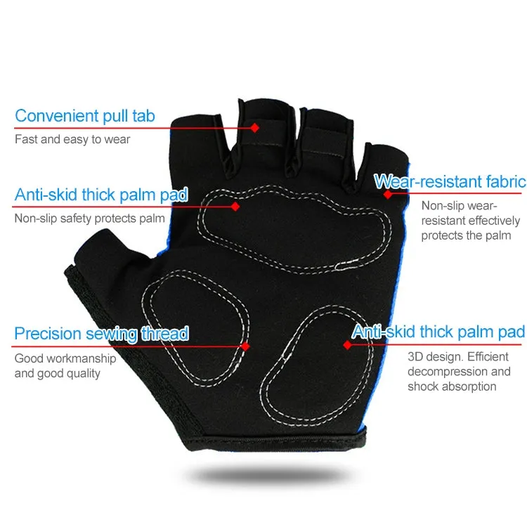 BaseCamp BC-204 Bicycle Half Finger Gloves Lycra Fabric Cycling Gloves, Size: L(Blue)