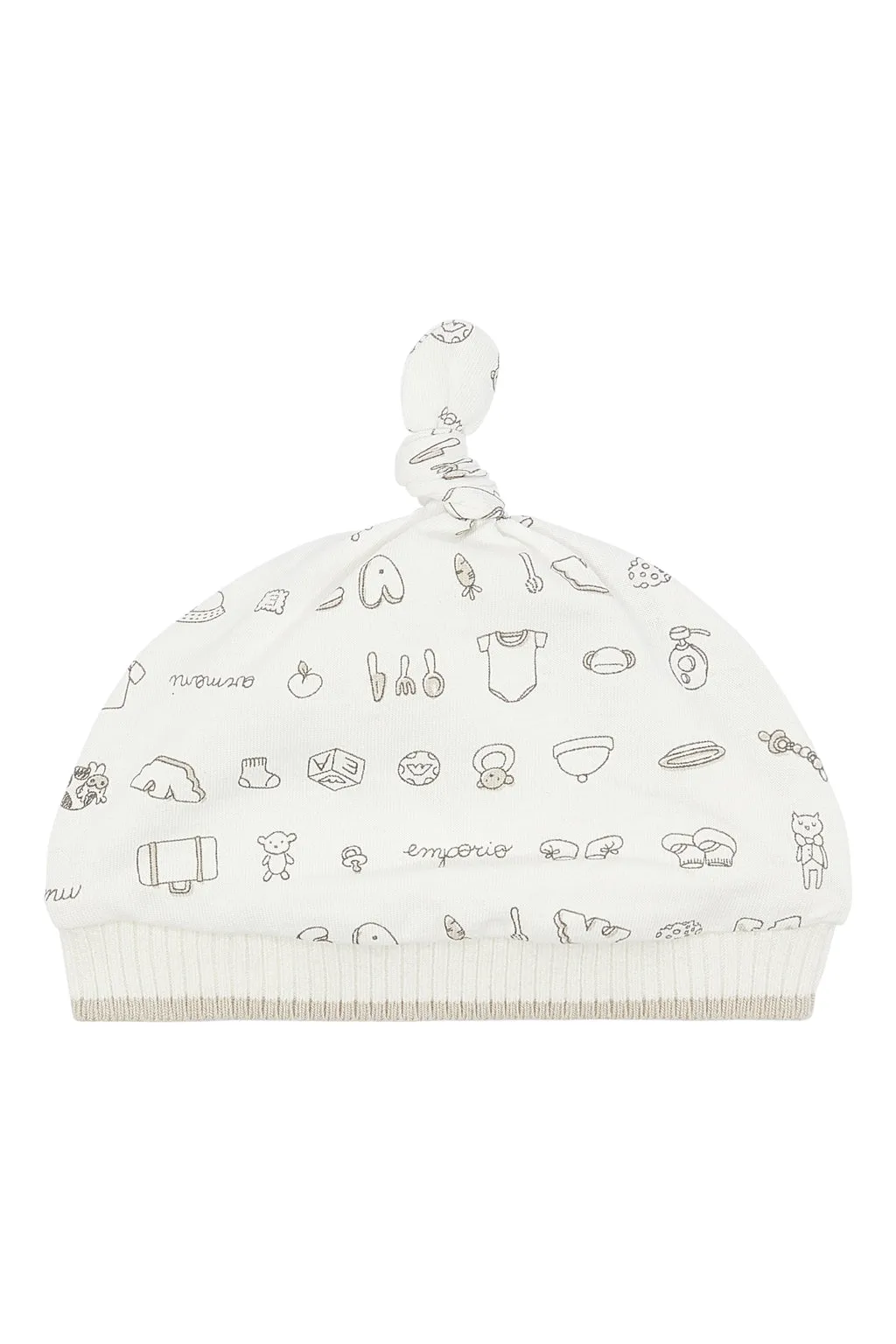 Beige Baby Graphic Print Hat