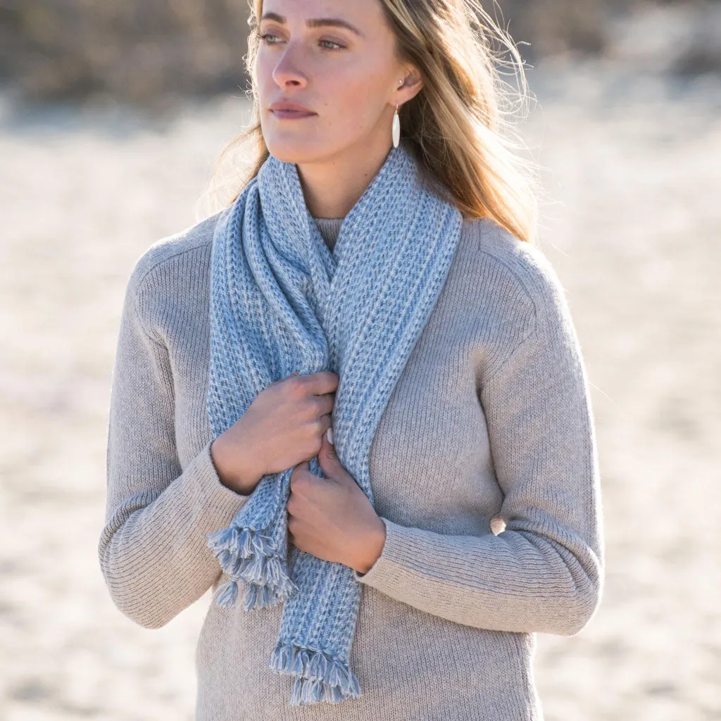 Blue Horizon Handwoven Cashmere Scarf