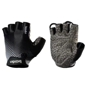 BOODUN 1096 Non-slip Wear-resistant Breathable Fitness Sports Silicone Gloves, Size:S(Black)