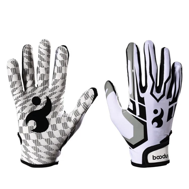 BOODUN C281071G Baseball Rugby Gloves Fitness Sports Anti-Slip Outdoor Hiking Gloves(White S)