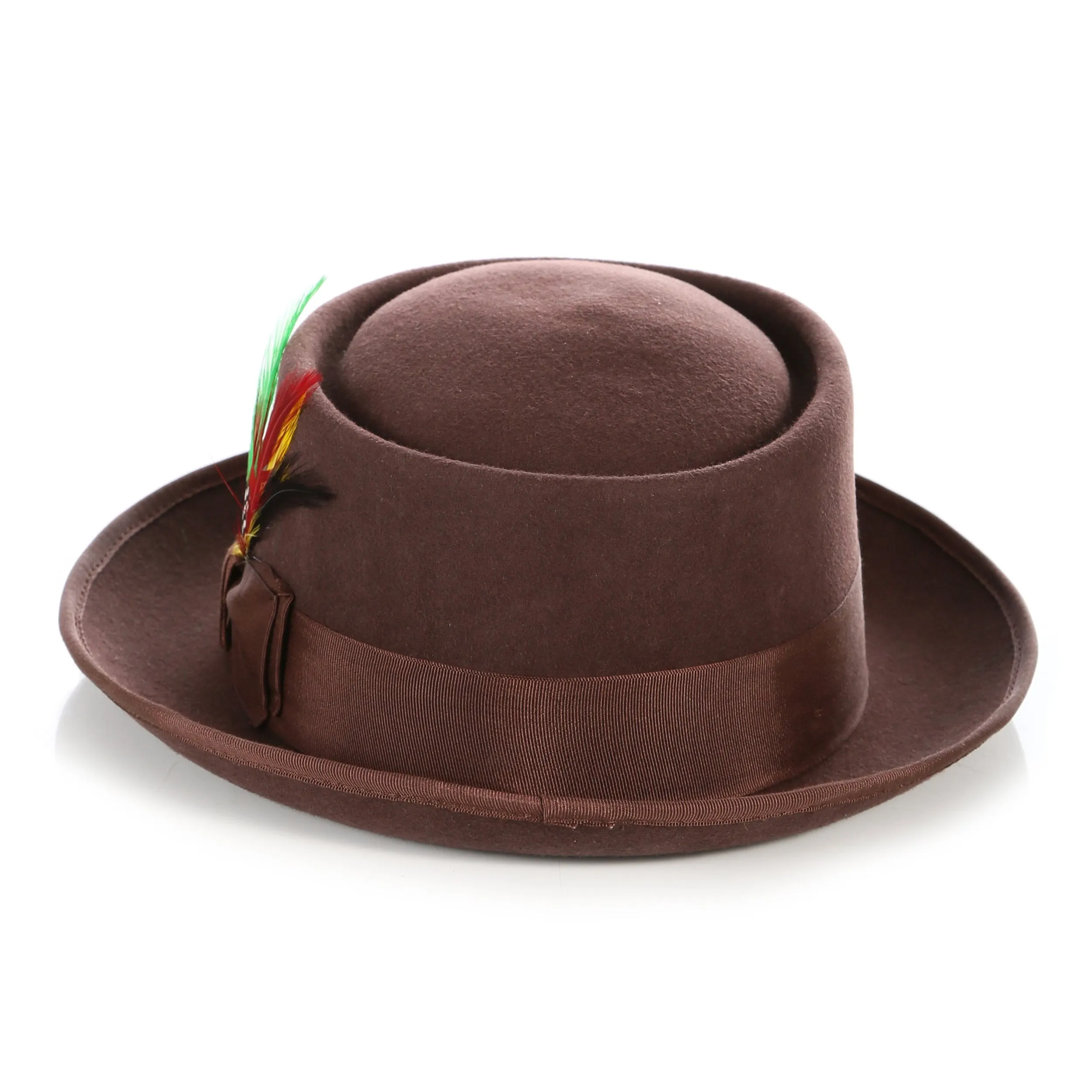 Brown Wool Pork Pie Hat