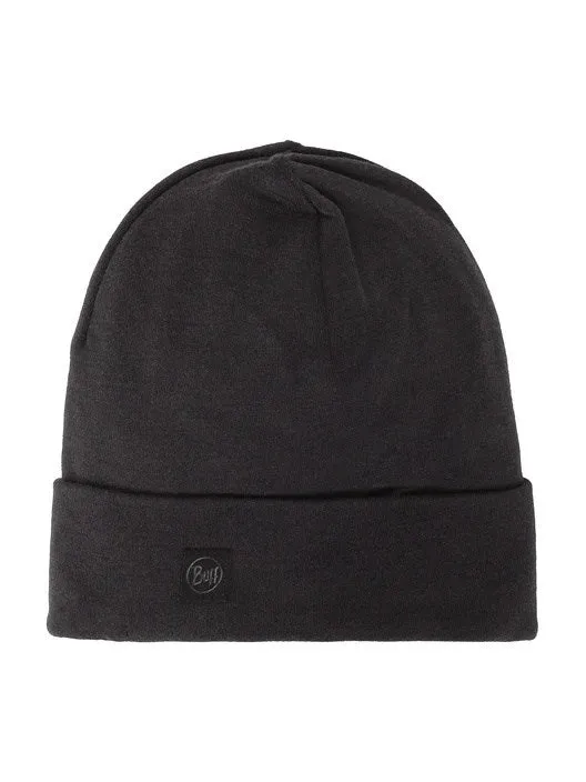 Buff Heavyweight Merino Wool Hat Loose Winter Cap - Black