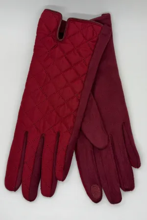 Burgundy Quilted Gloves