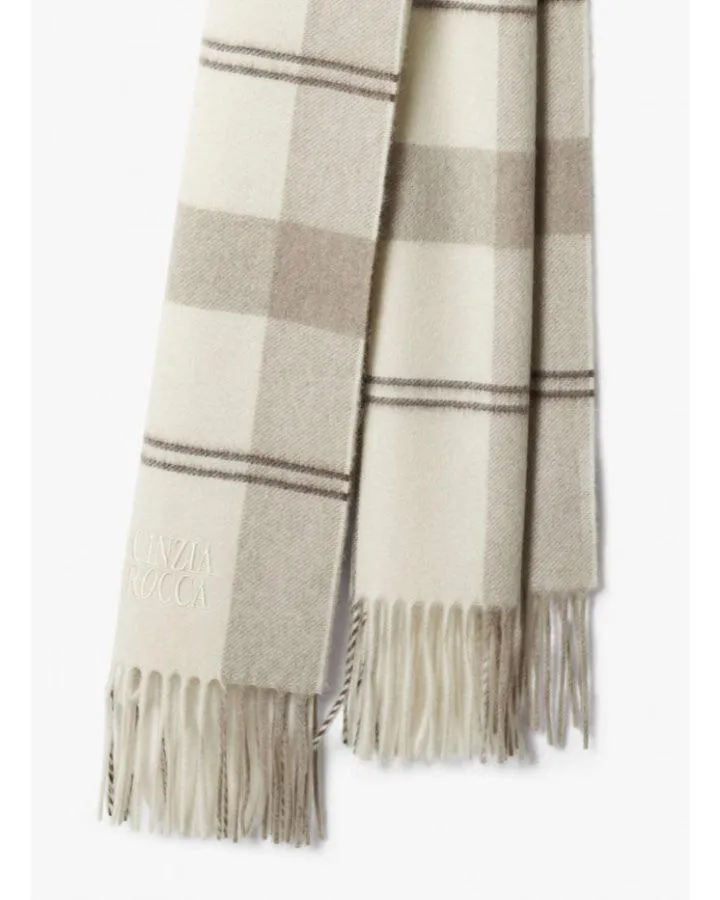 Cashmere Oblong Plaid Scarf