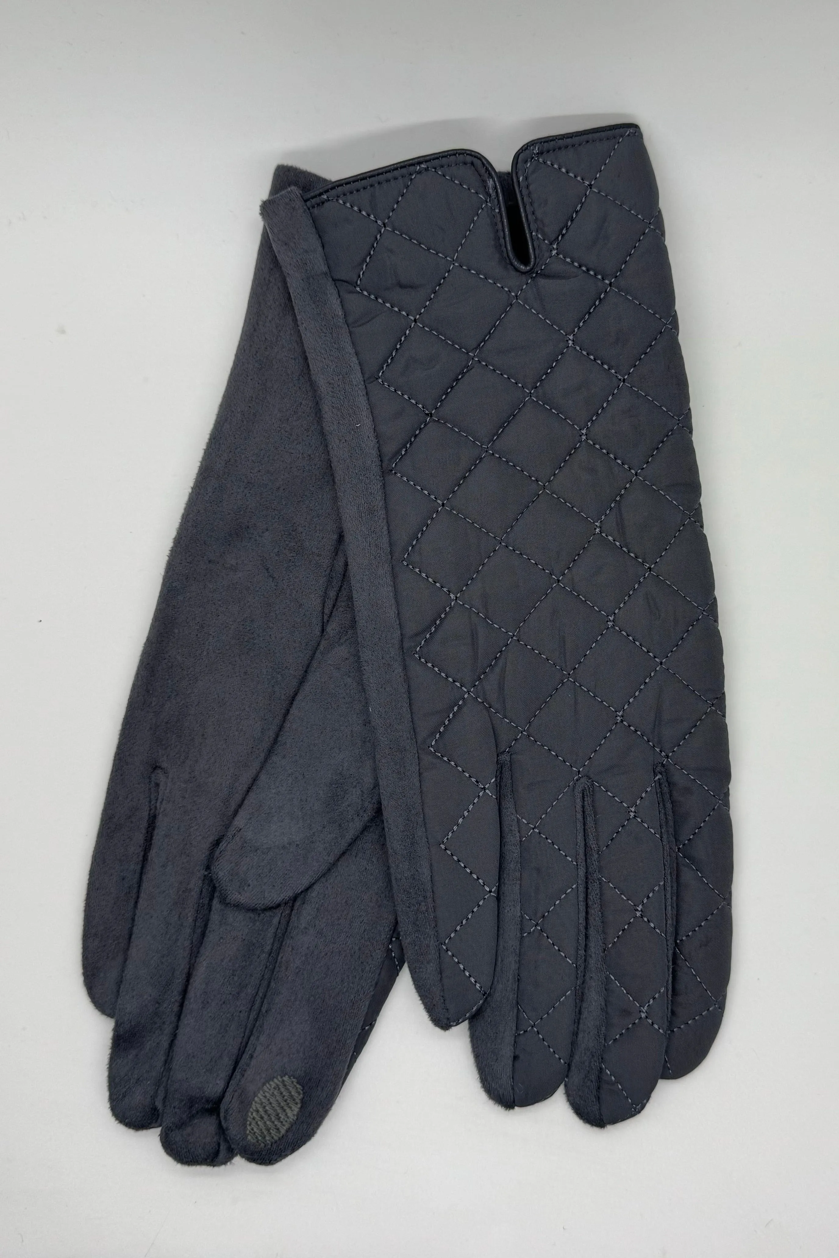 Charcoal Quilted Gloves