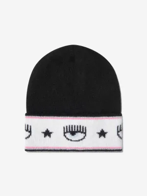 Chiara Ferragni Girls Knitted Logo Beanie Hat