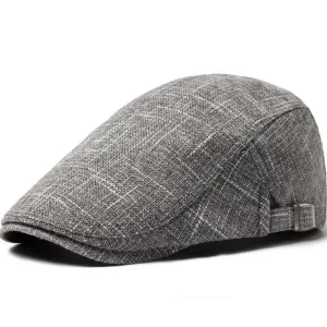 Classic Vintage Linen Flat Cap