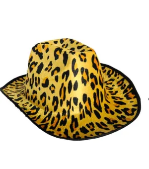 Cowboy/Cowgirl Hat with Animal Print - Leopard