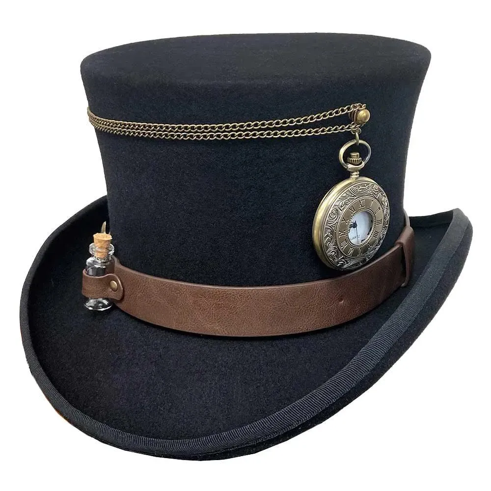 Deadwood Trading Time Traveler - Steampunk Wool Top Hat