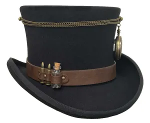 Deadwood Trading Time Traveler - Steampunk Wool Top Hat