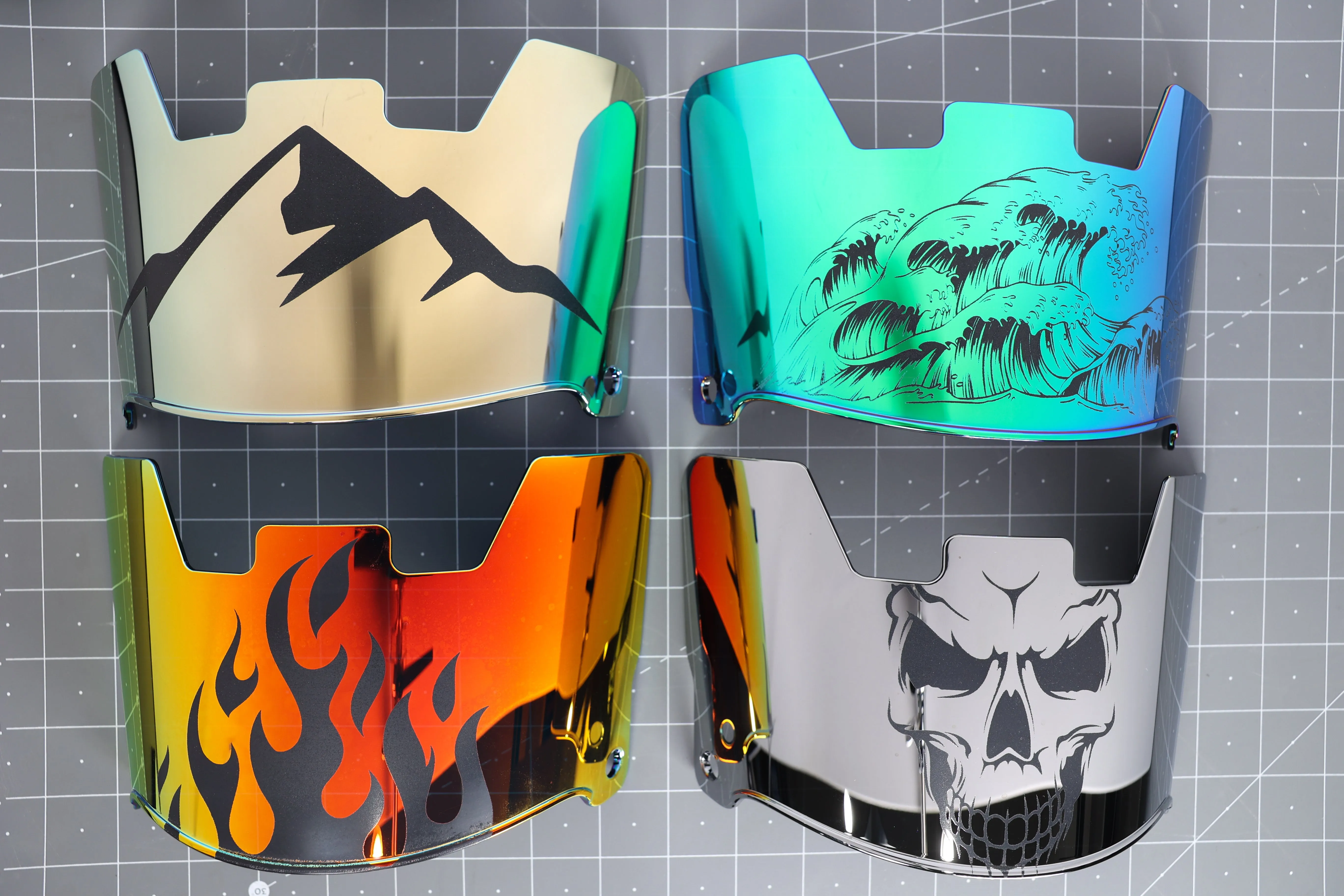 Designer Etched Visor - Tidal Wave