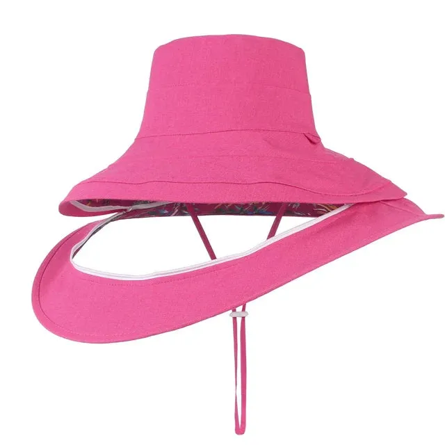 Detachable Large Brim Reversible Bucket Hat