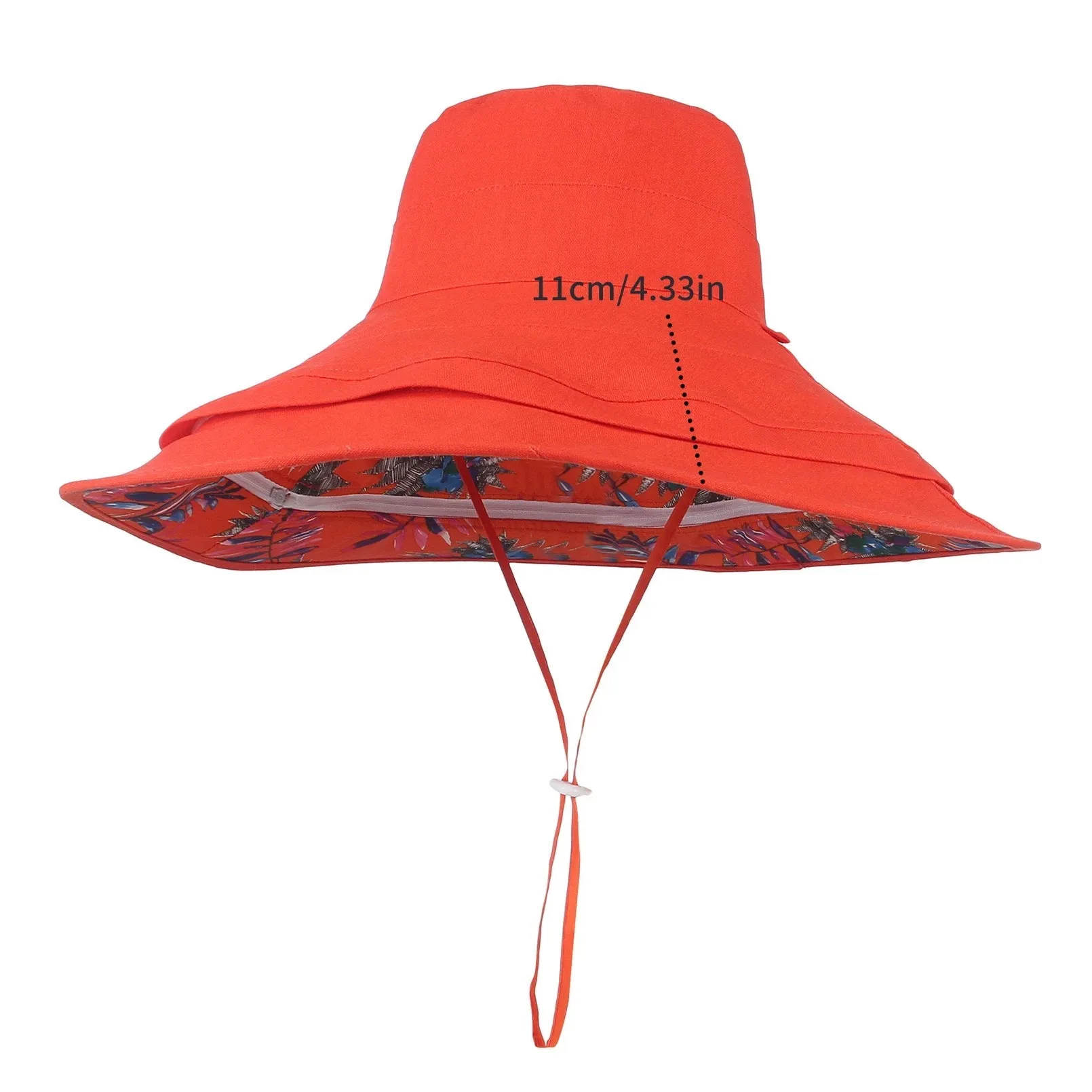 Detachable Large Brim Reversible Bucket Hat