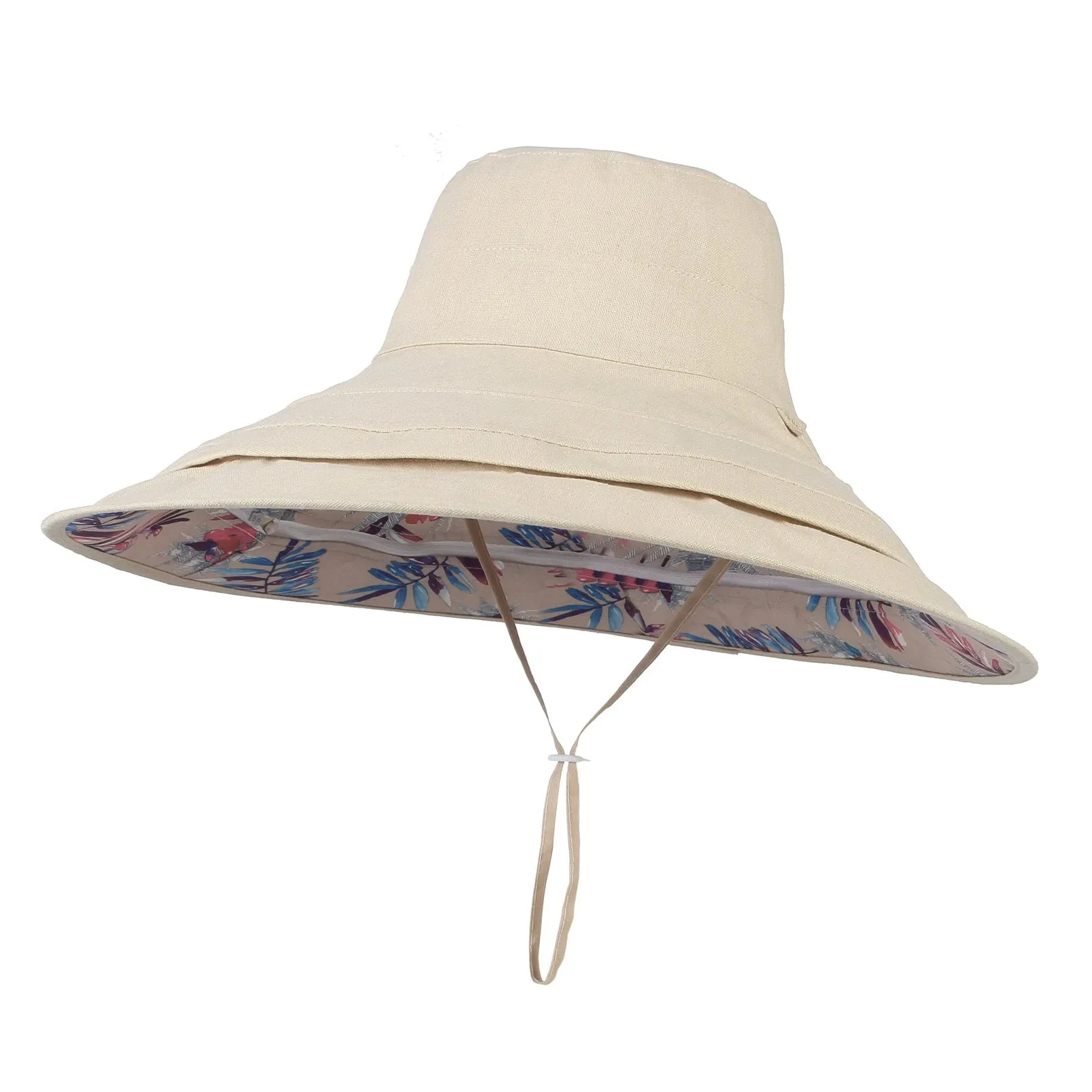 Detachable Large Brim Reversible Bucket Hat