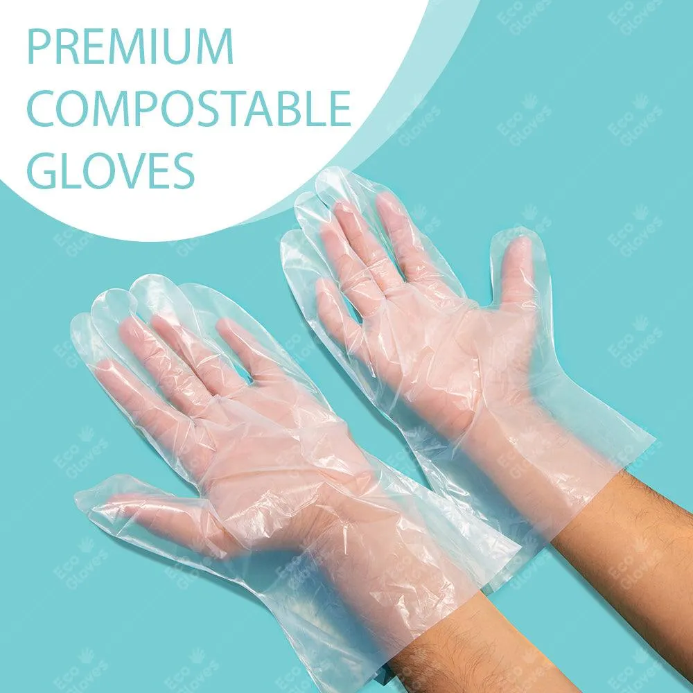 Disposable Eco-Friendly Compostable Gloves - 10 Pack