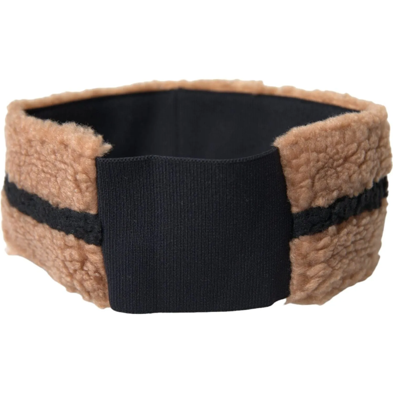 Dolce & Gabbana Brown Black Fleece Wool Head Band Hat Men