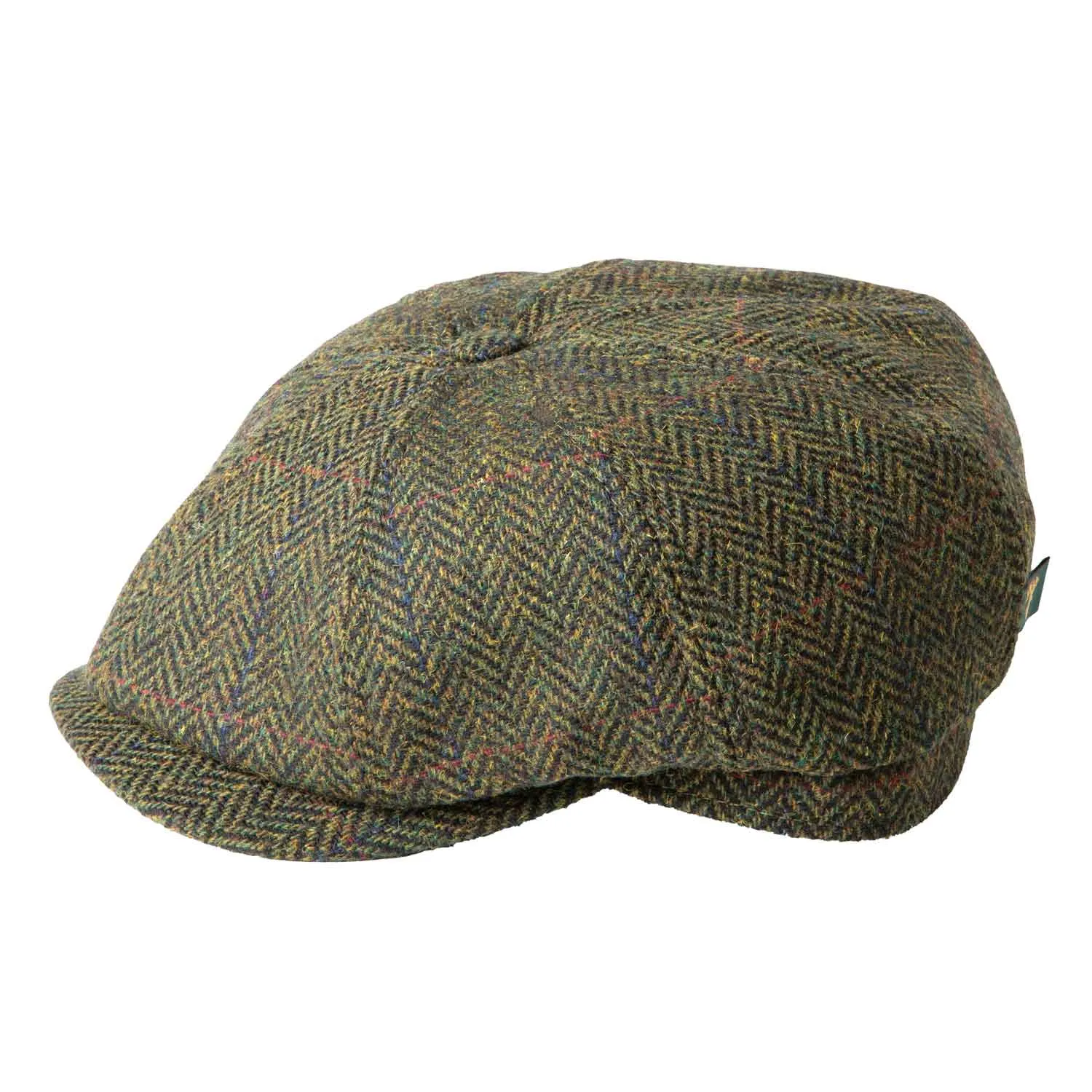 Driving Cap, Green Tweed