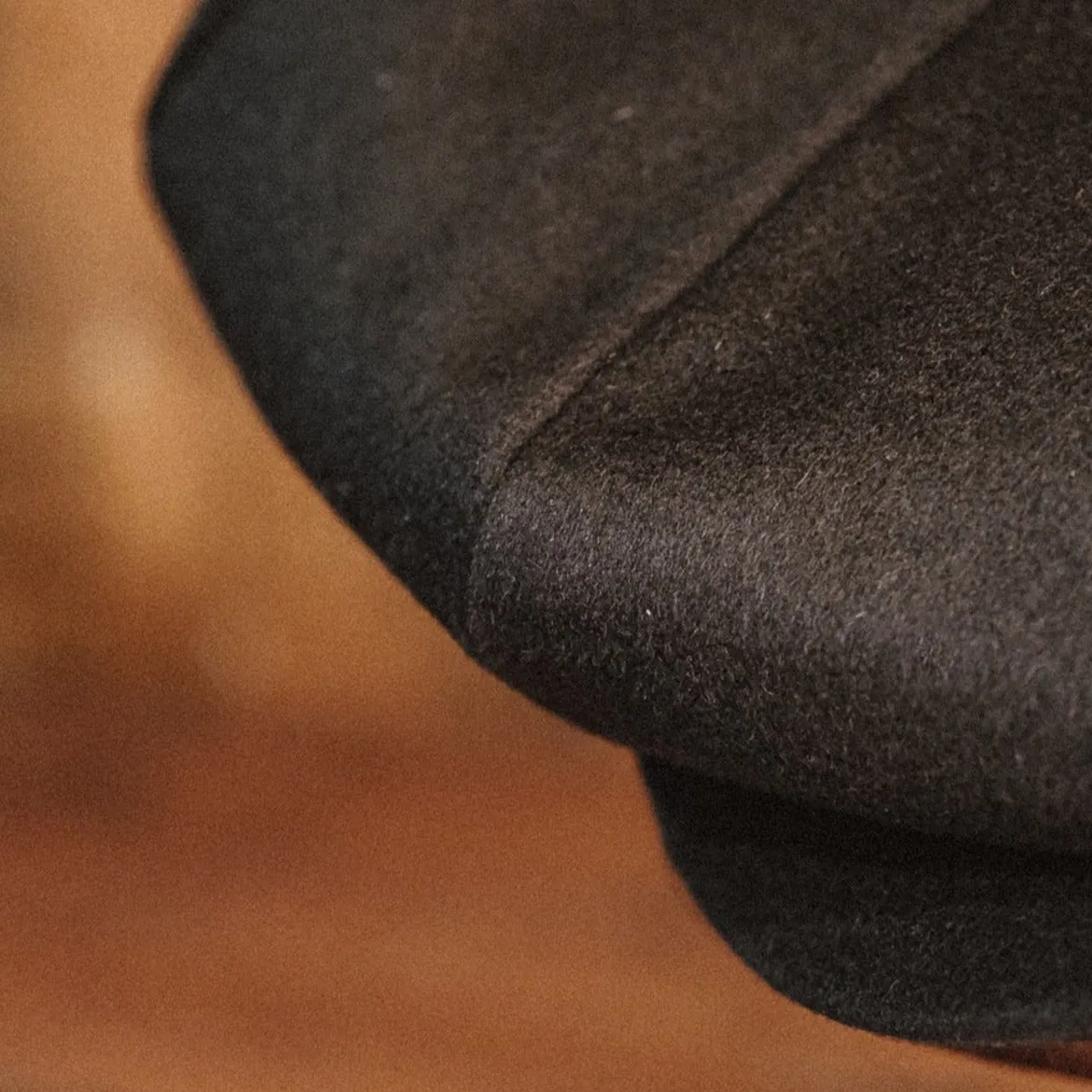 Eight Piece Classic Black Wool Newsboy Cap