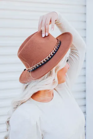 Fancy Fun Fedora Hat - Camel