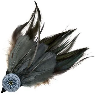 Feather Trim - Natural & Steel