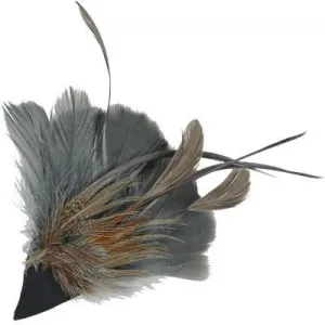 Feather Trim - Steel & Pheasant