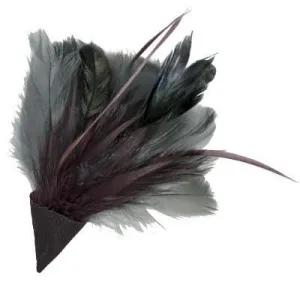 Feather Trim - Steel & Plum