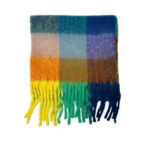 FLOOF Women's Plush Blanket Scarf in Blue Multi