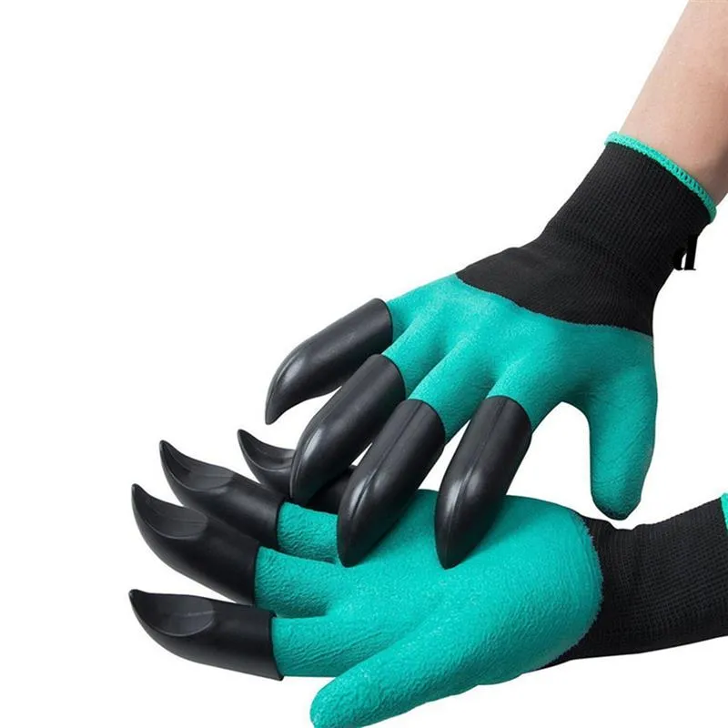 Garden Gloves With Claws ABS Plastic Garden Rubber Gloves Gardening Digging Planting Durable Waterproof Work Glove Outdoor