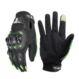 GHOST RACING GR-ST04 Motorcycle Gloves Anti-Fall Full Finger Riding Touch Gloves, Size: M(Green)