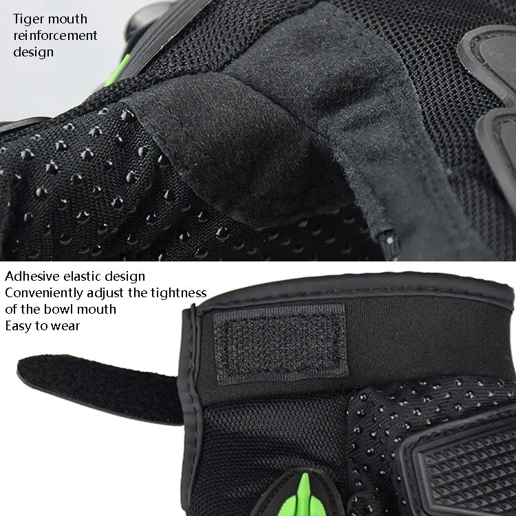 GHOST RACING GR-ST04 Motorcycle Gloves Anti-Fall Full Finger Riding Touch Gloves, Size: M(Green)