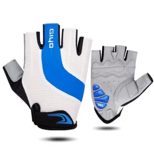 GIYO S-14 Bicycle Half Finger Gloves GEL Shock Absorbing Palm Pad Gloves, Size: XXL(Blue)