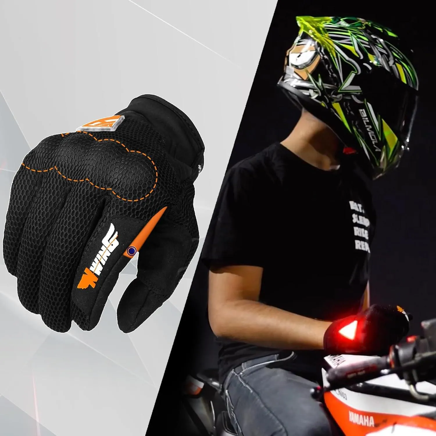 GRAND PITSTOP Night Wing Motorcycle Gloves.