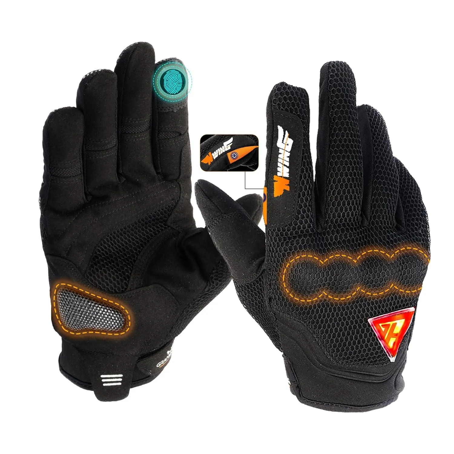 GRAND PITSTOP Night Wing Motorcycle Gloves.