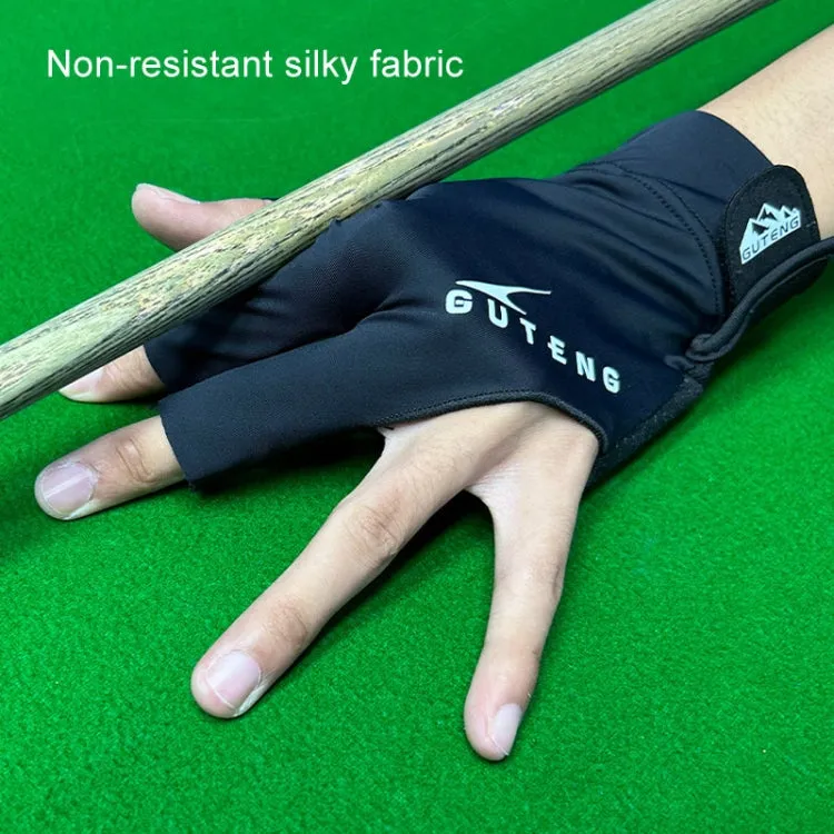 GUTENG Three Finger Thin Breathable Wear-Resistant Non-Slip Snooker Billiard Gloves, Style: Left Hand Full Finger (Gray)